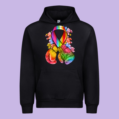All Color Ribbon With Boxing Gloves Urban Hoodie Designed By Nancycooperartshop