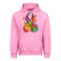 Fuchsia Pink all color ribbon with boxing gloves Urban Hoodie - NancyCooperArtShop
