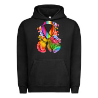 Pigment Black all color ribbon with boxing gloves Urban Hoodie - NancyCooperArtShop