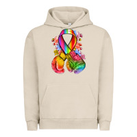 Pigment French Oak all color ribbon with boxing gloves Urban Hoodie - NancyCooperArtShop