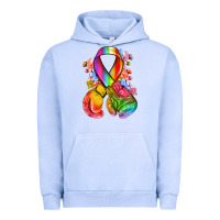 Pigment Grape Ice all color ribbon with boxing gloves Urban Hoodie - NancyCooperArtShop