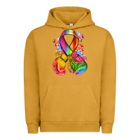 Pigment Peanut Butter all color ribbon with boxing gloves Urban Hoodie - NancyCooperArtShop
