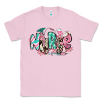 Bubblegum Pink floral nurse Classic Tee - RanaPortraitStore