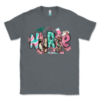 Charcoal Heather floral nurse Classic Tee - RanaPortraitStore