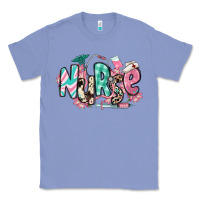 Colony Blue floral nurse Classic Tee - RanaPortraitStore