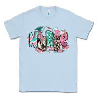 Dusty Blue floral nurse Classic Tee - RanaPortraitStore