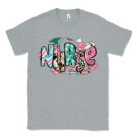 Heather Grey floral nurse Classic Tee - RanaPortraitStore