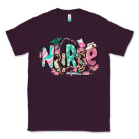 Plum floral nurse Classic Tee - RanaPortraitStore