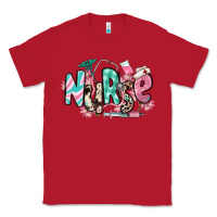 Red floral nurse Classic Tee - RanaPortraitStore