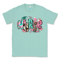 Seafoam floral nurse Classic Tee - RanaPortraitStore