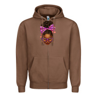 Chestnut sorority colors purple carol afro messy bun woman Zipper Hoodie - texasbilliewilder