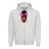 Sorority Colors Purple Carol Afro Messy Bun Woman Zipper Hoodie | Teevron