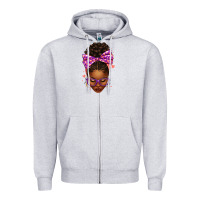 Heather Grey sorority colors purple carol afro messy bun woman Zipper Hoodie - texasbilliewilder