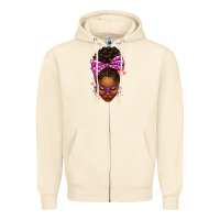 Sandshell sorority colors purple carol afro messy bun woman Zipper Hoodie - texasbilliewilder