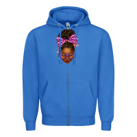 True Royal sorority colors purple carol afro messy bun woman Zipper Hoodie - texasbilliewilder