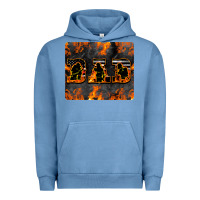 Pigment Pebble Blue American Firefighter Dad Urban Hoodie - LillyAllenDesigns