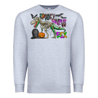 Heather Grey spooky saurus rex Premium Sweatshirt - CowhideDigitalArt