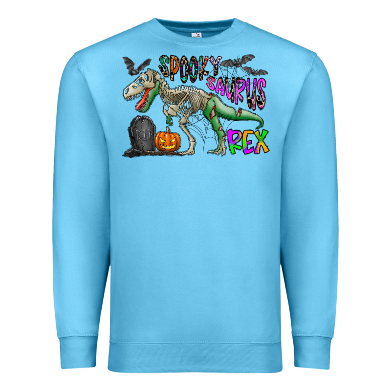 Spooky Saurus Rex Premium Sweatshirt by CowhideDigitalArt | Teevron