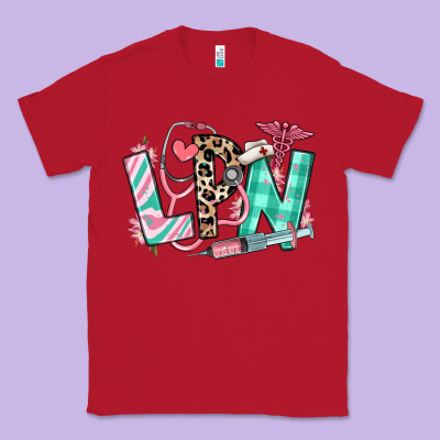 Floral Lpn Licensed Practical Nurse Classic Tee Designed By Ranaportraitstore