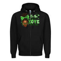 Black sorority colors green its the self love for me afr Zipper Hoodie - texasbilliewilder