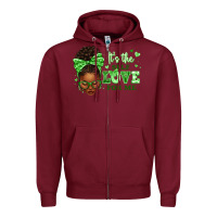 Burgundy sorority colors green its the self love for me afr Zipper Hoodie - texasbilliewilder