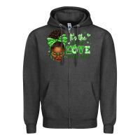 Charcoal Heather sorority colors green its the self love for me afr Zipper Hoodie - texasbilliewilder