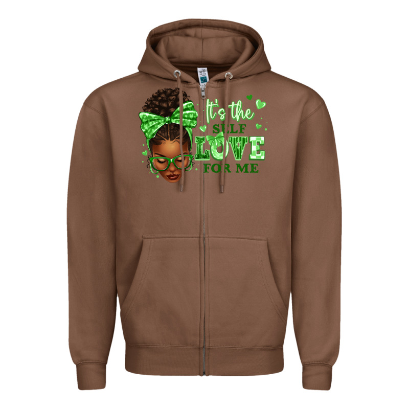 Sorority Colors Green Its The Self Love For Me Afr Zipper Hoodie by texasbilliewilder | Teevron
