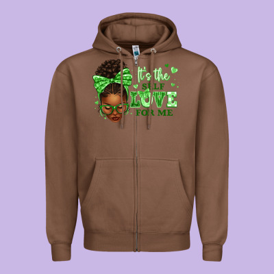 Sorority Colors Green Its The Self Love For Me Afr Zipper Hoodie Designed By Texasbilliewilder