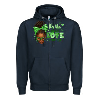 Navy sorority colors green its the self love for me afr Zipper Hoodie - texasbilliewilder