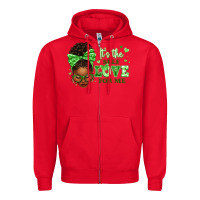 Red sorority colors green its the self love for me afr Zipper Hoodie - texasbilliewilder
