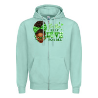 Seafoam sorority colors green its the self love for me afr Zipper Hoodie - texasbilliewilder