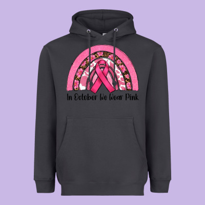 In October We Wear Pink Heavyweight Hoodie Designed By Ranaportraitstore