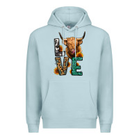 Blue Mist love long haired cow Premium Hoodie - Jasminsmagicworld