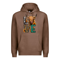 Chestnut love long haired cow Premium Hoodie - Jasminsmagicworld