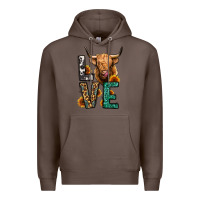 Coffee love long haired cow Premium Hoodie - Jasminsmagicworld