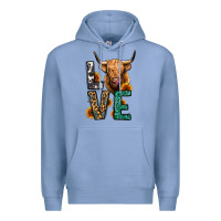 Colony Blue love long haired cow Premium Hoodie - Jasminsmagicworld