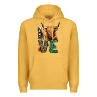 Mustard love long haired cow Premium Hoodie - Jasminsmagicworld