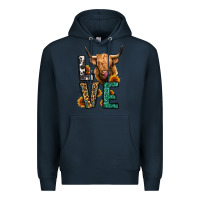 Navy love long haired cow Premium Hoodie - Jasminsmagicworld