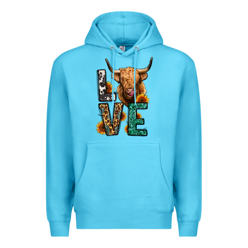 Love Long Haired Cow Premium Hoodie by Jasminsmagicworld | Teevron