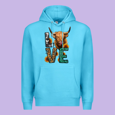 Love Long Haired Cow Premium Hoodie Designed By Jasminsmagicworld