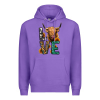 Purple love long haired cow Premium Hoodie - Jasminsmagicworld
