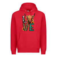 Red love long haired cow Premium Hoodie - Jasminsmagicworld