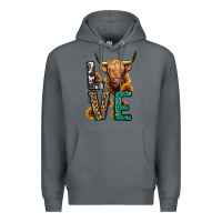 Rock love long haired cow Premium Hoodie - Jasminsmagicworld