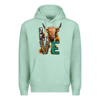 Seafoam love long haired cow Premium Hoodie - Jasminsmagicworld