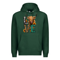 Sports Green love long haired cow Premium Hoodie - Jasminsmagicworld