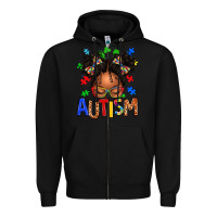 Black autism afro girl Zipper Hoodie - texasbilliewilder