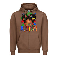 Chestnut autism afro girl Zipper Hoodie - texasbilliewilder