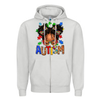 Dove Grey autism afro girl Zipper Hoodie - texasbilliewilder