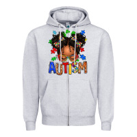 Autism Afro Girl Zipper Hoodie | Teevron