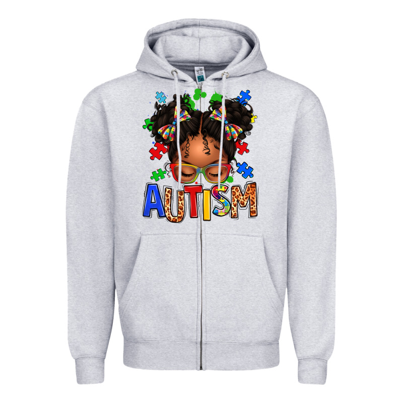 Autism Afro Girl Zipper Hoodie by texasbilliewilder | Teevron